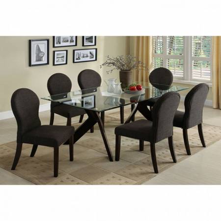 GRAND VIEW I DINING SETS 7PC (TABLE Espresso + 6 SIDE CHAIRS)